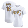 Choea LA.Dodgers #16 Will Smith Player Gold Limited Elite Home Stitched Jerseys