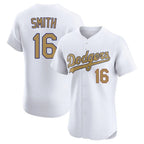 Choea LA.Dodgers #16 Will Smith Player Gold Limited Elite Home Stitched Jerseys