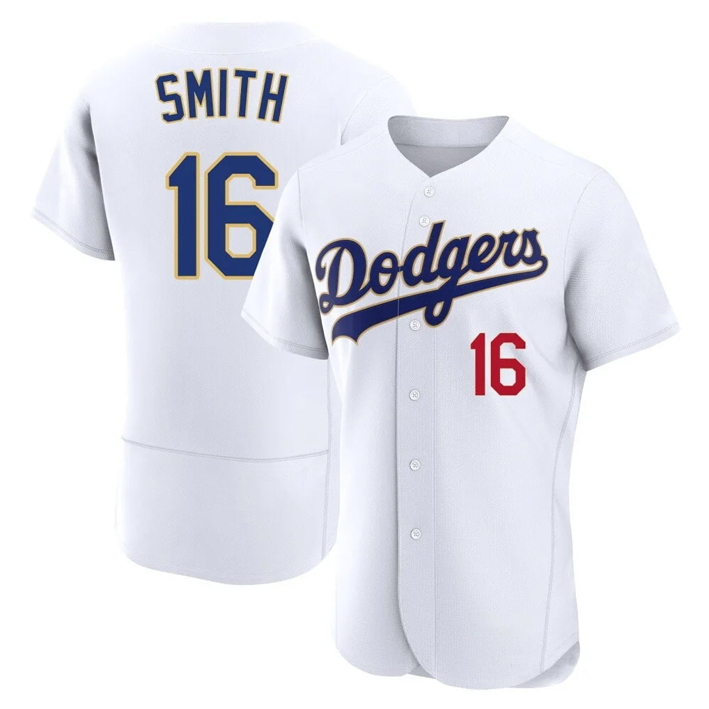Choea LA.Dodgers #16 Will Smith Player Gold White 2026 Collection Stadium Limited Elite Stitched Jerseys