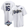 Choea LA.Dodgers #16 Will Smith Player Gold White World Series 2026 Collection Stadium Game Stitched Jerseys