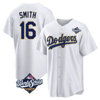 Choea LA.Dodgers #16 Will Smith Player Gold White World Series 2026 Collection Stadium Game Stitched Jerseys