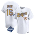 Choea LA.Dodgers #16 Will Smith Player Gold World Series Meet Collection Limited Home Stitched Jerseys