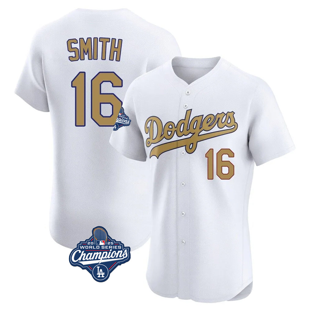 Choea LA.Dodgers #16 Will Smith Player Gold World Series Meet Limited Elite Home Stitched Jerseys