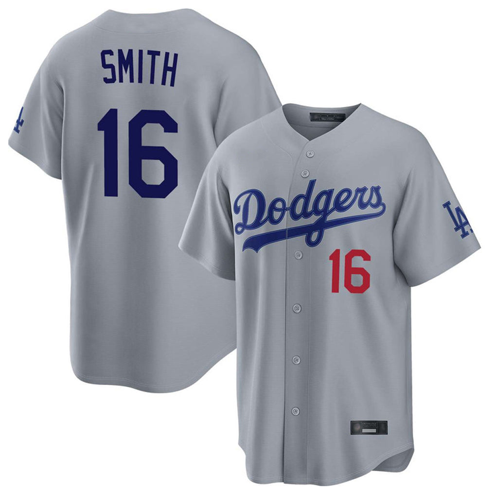 Choea LA.Dodgers #16 Will Smith Player Gray Game Home Stitched Jerseys