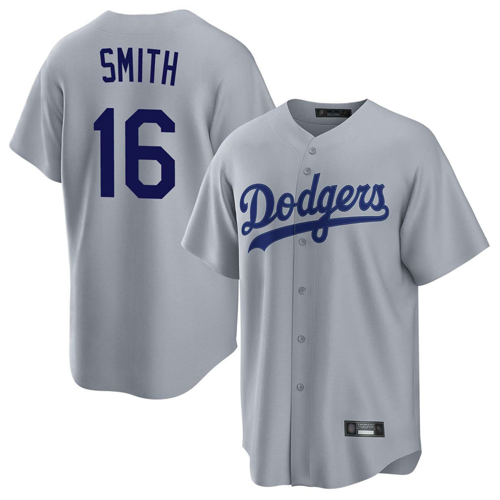 Choea LA.Dodgers #16 Will Smith Player Gray Game Stitched Jerseys