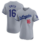 Choea LA.Dodgers #16 Will Smith Player Gray Limited Elite Home Stitched Jerseys
