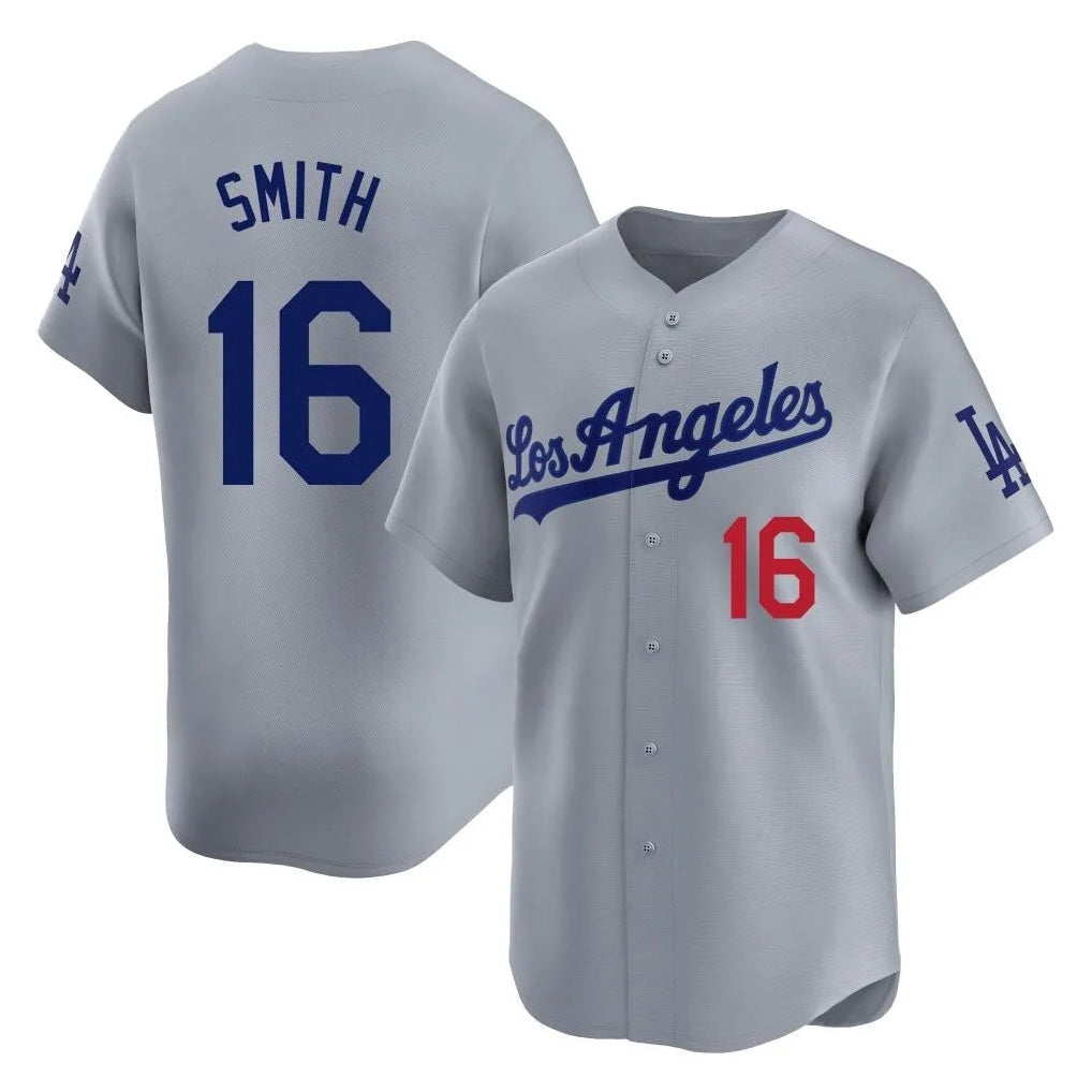 Choea LA.Dodgers #16 Will Smith Player Gray World Series Game Home Stitched Jerseys