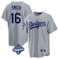 Choea LA.Dodgers #16 Will Smith Player Gray World Series Meet Game Stitched Jerseys