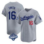Choea LA.Dodgers #16 Will Smith Player Gray World Series Meet Limited Home Stitched Jerseys