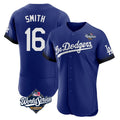 Choea LA.Dodgers #16 Will Smith Player Royal World Series City Connect Elite Home Stitched Jerseys