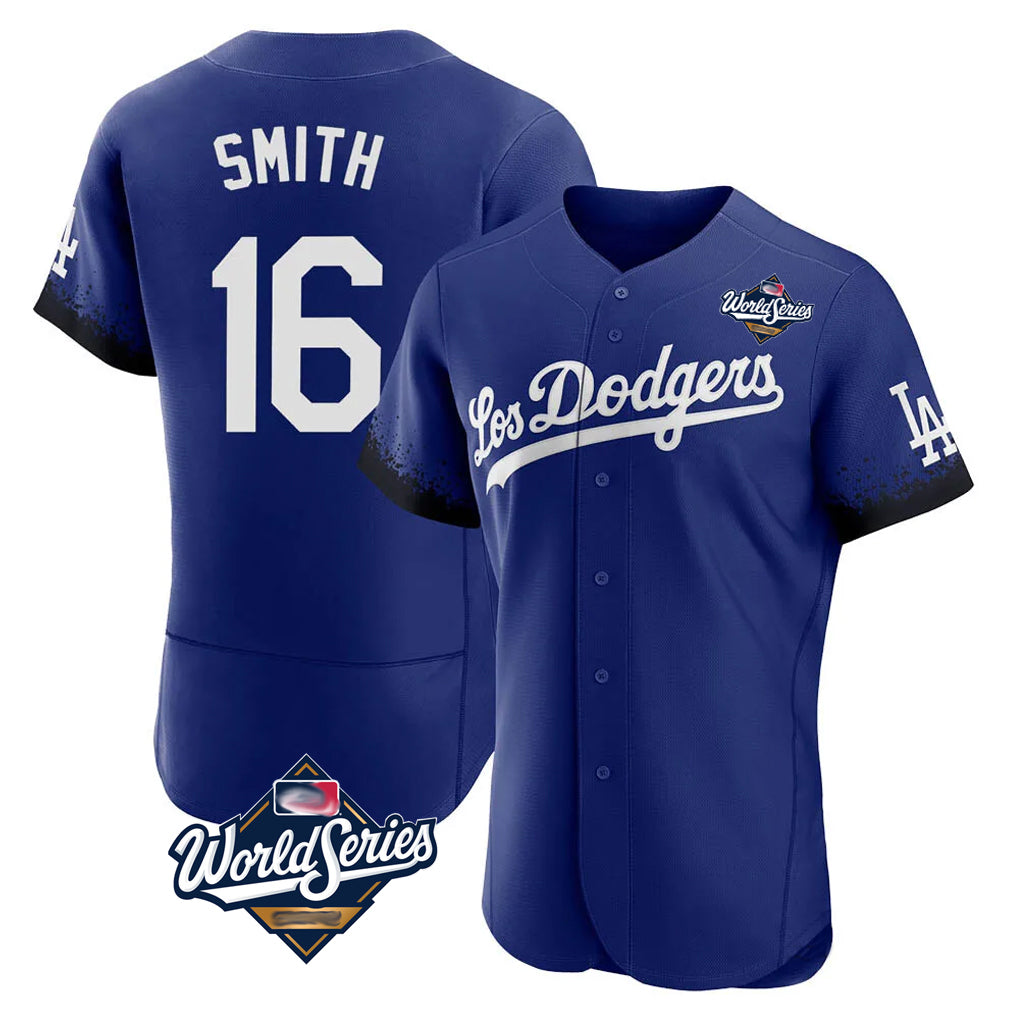 Choea LA.Dodgers #16 Will Smith Player Royal World Series City Connect Elite Home Stitched Jerseys