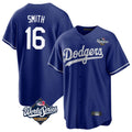 Choea LA.Dodgers #16 Will Smith Player Royal World Series Game Stitched Jerseys