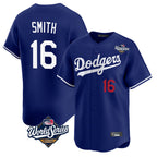 Choea LA.Dodgers #16 Will Smith Player Royal World Series Limited Home Stitched Jerseys
