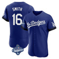 Choea LA.Dodgers #16 Will Smith Player Royal World Series Meet City Connect Elite Home Stitched Jerseys