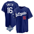 Choea LA.Dodgers #16 Will Smith Player Royal World Series Meet Game Home Stitched Jerseys