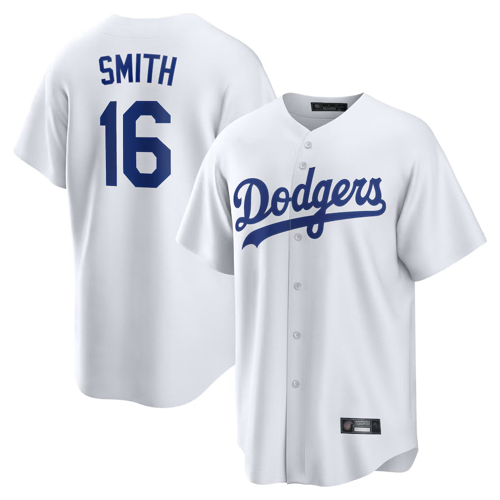 Choea LA.Dodgers #16 Will Smith Player White Game Home Stitched Jerseys