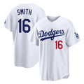 Choea LA.Dodgers #16 Will Smith Player White Home Game Stitched Jerseys
