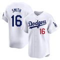 Choea LA.Dodgers #16 Will Smith Player White Limited Home Stitched Jerseys