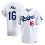 Choea LA.Dodgers #16 Will Smith Player White Limited Home Stitched Jerseys