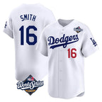 Choea LA.Dodgers #16 Will Smith Player White World Series Limited Home Stitched Jerseys