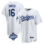 Choea LA.Dodgers #16 Will Smith Player White World Series Meet Game Home Stitched Jerseys