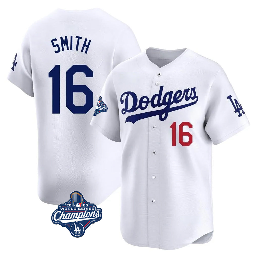 Choea LA.Dodgers #16 Will Smith Player White World Series Meet Limited Home Stitched Jerseys