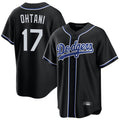 Choea LA.Dodgers #17 Shohei Ohtani Player Black Carbon Limited Home Stitched Jerseys
