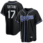 Choea LA.Dodgers #17 Shohei Ohtani Player Black Carbon Limited Home Stitched Jerseys