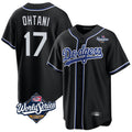Choea LA.Dodgers #17 Shohei Ohtani Player Black World Series Carbon Limited Home Stitched Jerseys