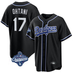 Choea LA.Dodgers #17 Shohei Ohtani Player Black World Series Meet Carbon Limited Home Stitched Jerseys