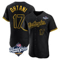 Choea LA.Dodgers #17 Shohei Ohtani Player Black World Series Snake Skin City Limited Elite Home Stitched Jerseys