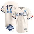 Choea LA.Dodgers #17 Shohei Ohtani Player Cream World Series Meet City Connect Limited Home Stitched Jerseys