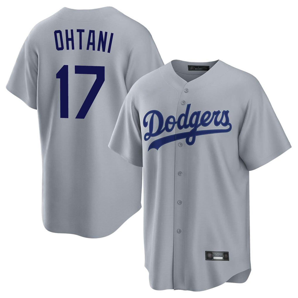 Choea LA.Dodgers #17 Shohei Ohtani Player Gray Game Stitched Jerseys