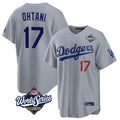 Choea LA.Dodgers #17 Shohei Ohtani Player Gray World Series Game Home Stitched Jerseys
