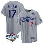 Choea LA.Dodgers #17 Shohei Ohtani Player Gray World Series Game Home Stitched Jerseys