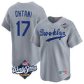 Choea LA.Dodgers #17 Shohei Ohtani Player Gray World Series Game Limited Home Stitched Jerseys