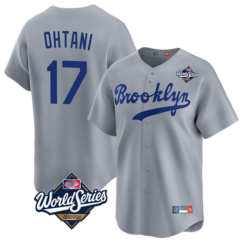 Choea LA.Dodgers #17 Shohei Ohtani Player Gray World Series Game Limited Home Stitched Jerseys