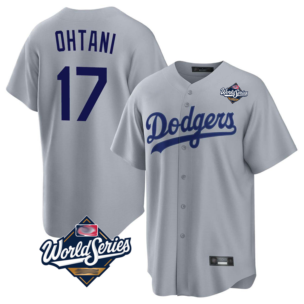 Choea LA.Dodgers #17 Shohei Ohtani Player Gray World Series Game Stitched Jerseys