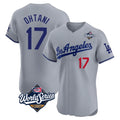 Choea LA.Dodgers #17 Shohei Ohtani Player Gray World Series Limited Elite Home Stitched Jerseys