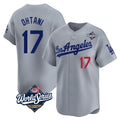 Choea LA.Dodgers #17 Shohei Ohtani Player Gray World Series Limited Home Stitched Jerseys