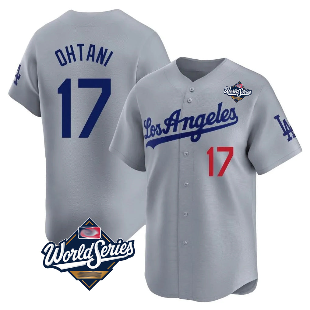 Choea LA.Dodgers #17 Shohei Ohtani Player Gray World Series Limited Home Stitched Jerseys