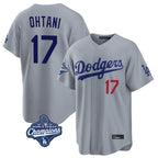 Choea LA.Dodgers #17 Shohei Ohtani Player Gray World Series Meet Game Home Stitched Jerseys