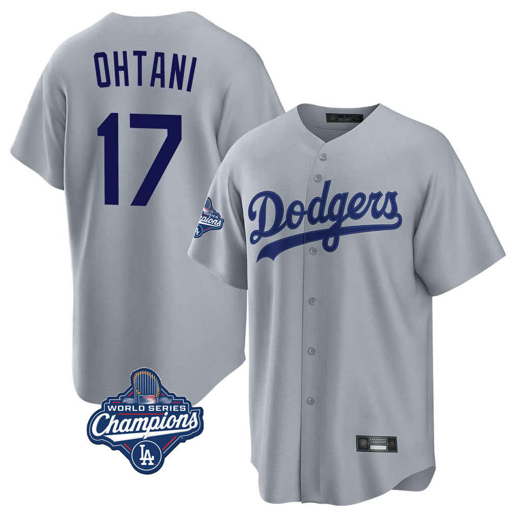 Choea LA.Dodgers #17 Shohei Ohtani Player Gray World Series Meet Game Stitched Jerseys