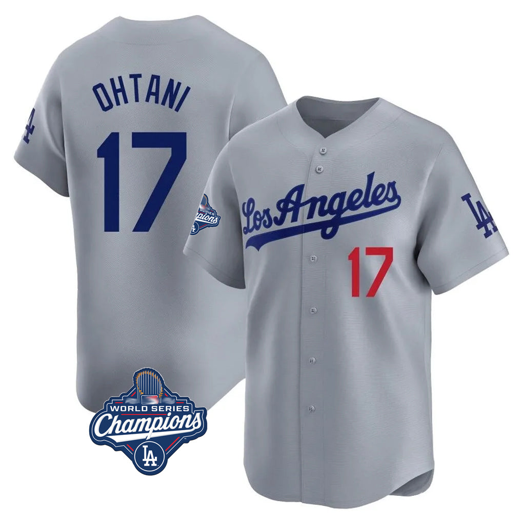 Choea LA.Dodgers #17 Shohei Ohtani Player Gray World Series Meet Limited Home Stitched Jerseys