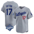 Choea LA.Dodgers #17 Shohei Ohtani Player Gray World Series Meet Limited Home Stitched Jerseys