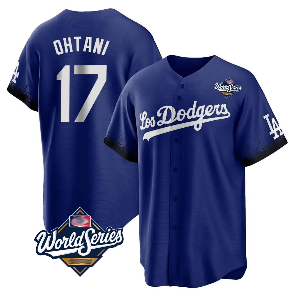 Choea LA.Dodgers #17 Shohei Ohtani Player Royal World Series City Connect Home Game Stitched Jerseys