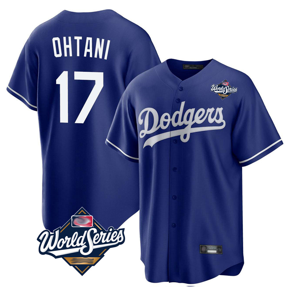 Choea LA.Dodgers #17 Shohei Ohtani Player Royal World Series Home Game Stitched Jerseys