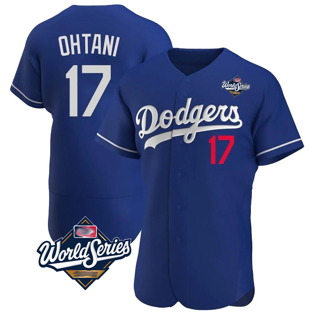 Choea LA.Dodgers #17 Shohei Ohtani Player Royal World Series Meet Limited Elite Home Stitched Jerseys