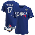 Choea LA.Dodgers #17 Shohei Ohtani Player Royal World Series Meet Limited Elite Home Stitched Jerseys