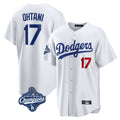 Choea LA.Dodgers #17 Shohei Ohtani Player White World Series Meet Home Game Stitched Jerseys